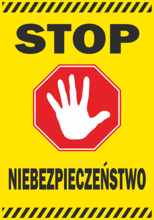 Naklejka BHP Stop - niebezpieczeństwo
