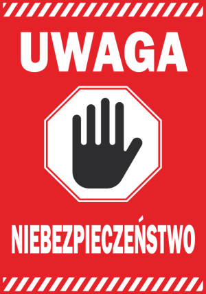 Naklejka BHP Uwaga niebezpieczeństwo