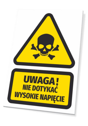 Tabliczka Nie dotykać - wysokie napięcie