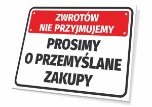Tabliczka Prosimy o przemyślane zakupy