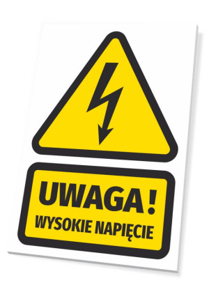 Tabliczka BHP Uwaga wysokie napięcie