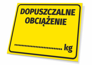 Tabliczka BHP Dopuszczalne obciążenie
