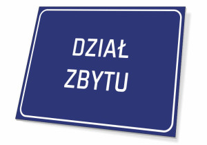 Tabliczka informacyjna Dział zbytu
