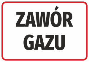 Naklejka BHP Zawór gazu
