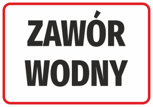 Naklejka BHP Zawór wodny
