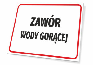 Tabliczka Zawór wody gorącej