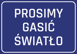 Naklejka Prosimy gasić światło