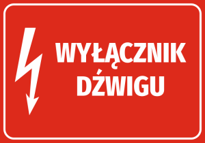 Naklejka BHP Wyłącznik dźwigu