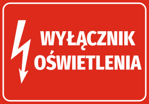 Naklejka BHP Wyłącznik oświetlenia