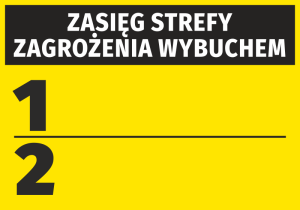 Naklejka Zasięg strefy zagrożenia wybuchem