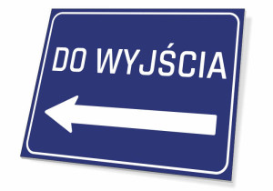 Tabliczka Do wyjścia w lewo T254