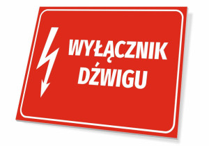Tabliczka BHP Wyłącznik dźwigu