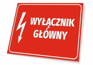 Tabliczka BHP Wyłącznik główny