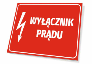 Tabliczka BHP Wyłącznik prądu