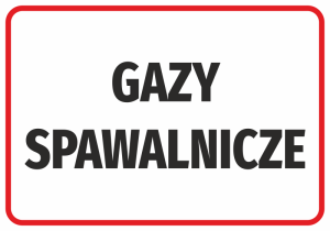 Naklejka BHP Gazy spawalnicze