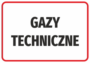 Naklejka BHP Gazy techniczne