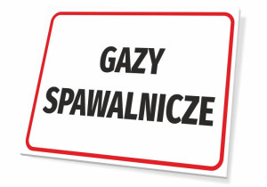 Tabliczka BHP Gazy spawalnicze
