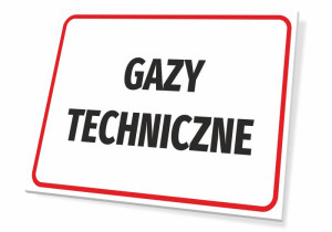 Tabliczka BHP Gazy techniczne