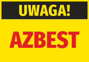 Naklejka Uwaga Azbest BHP