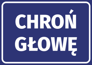 Naklejka BHP Chroń głowę