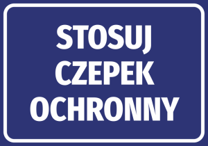 Naklejka BHP Stosuj czepek ochronny