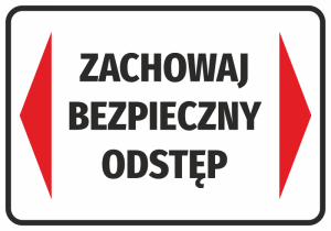 Naklejka BHP Zachowaj bezpieczny odstęp