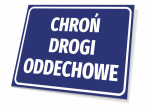 Tabliczka BHP Chroń drogi oddechowe