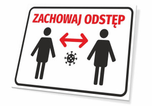 Tabliczka T413 Zachowaj odstęp