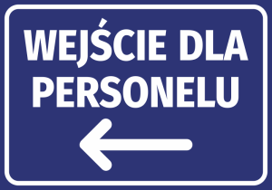 Naklejka Wejście dla personelu N423