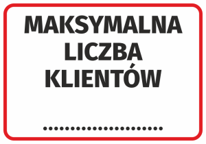 Naklejka BHP Maksymalna liczba klientów