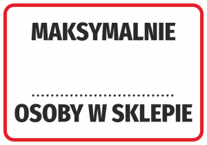 Naklejka BHP Maksymalna liczba osób w sklepie