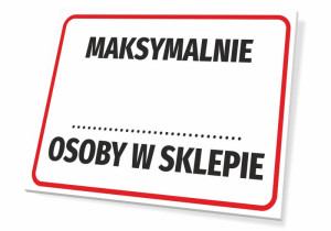Tabliczka Maksymalna liczba osób w sklepie