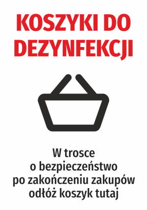 Naklejka Koszyki do dezynfekcji