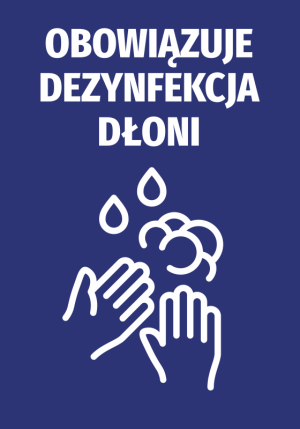 Naklejka Obowiązuje dezynfekcja dłoni N488