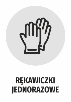 Naklejka BHP Rękawiczki jednorazowe