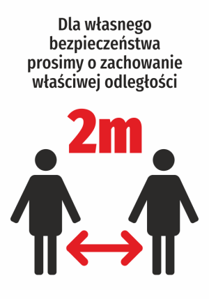 Naklejka zachowaj odstęp 2m N478