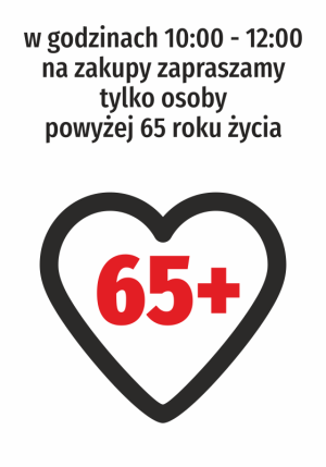 Naklejka Zakupy dla osób powyżej 65 roku życia