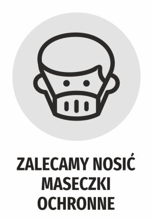 Naklejka BHP - Zalecamy nosić maseczki ochronne