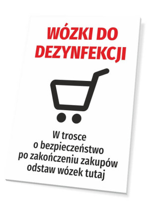 Tabliczka informacyjna Wózki do dezynfekcji