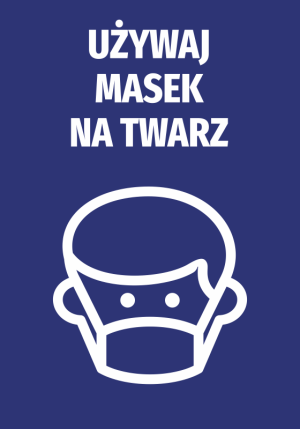Naklejka BHP Używaj masek na twarz