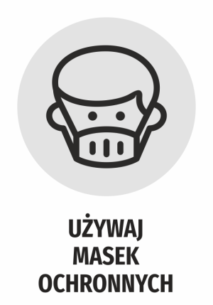 Naklejka Używaj masek ochronnych
