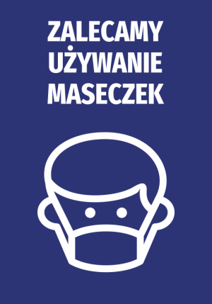 Naklejka BHP Zalecamy używanie maseczek