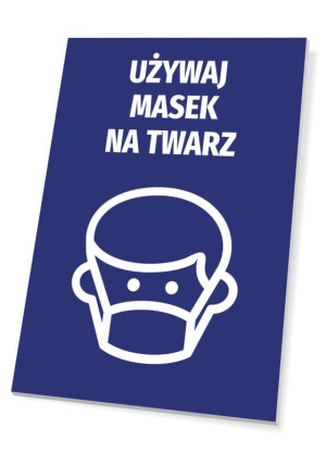 Tabliczka BHP Używaj masek na twarz