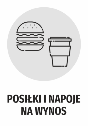 Naklejka Posiłki i napoje na wynos