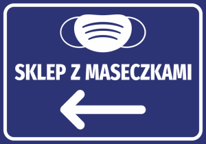 Naklejka BHP Sklep z maseczkami N505