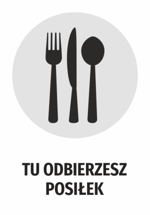 Naklejka Tu odbierzesz posiłek