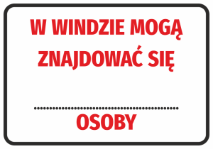 Naklejka W windzie mogą znajdować się ...... osoby