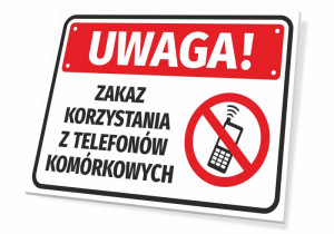 Tabliczka Zakaz korzystania z telefonów komórkowych T529