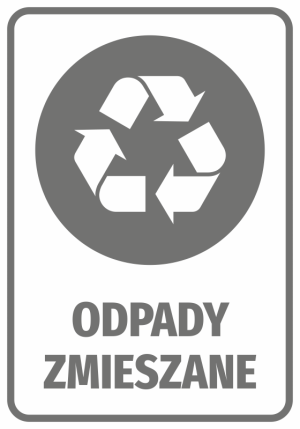 Naklejka na kosz Odpady zmieszane