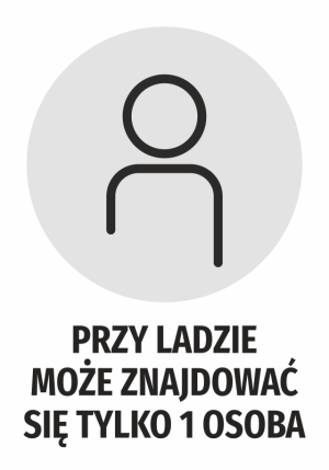 Naklejka Przy ladzie może znajdować się tylko 1 osoba